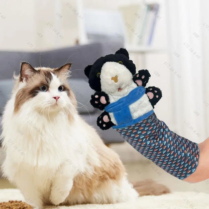 2/1pcs Cats Puppet Wrestler Wrestling Glove Interactive Play Cat Plush Animal Toy With Sturdy Padding Soft Plush for Games Cats
