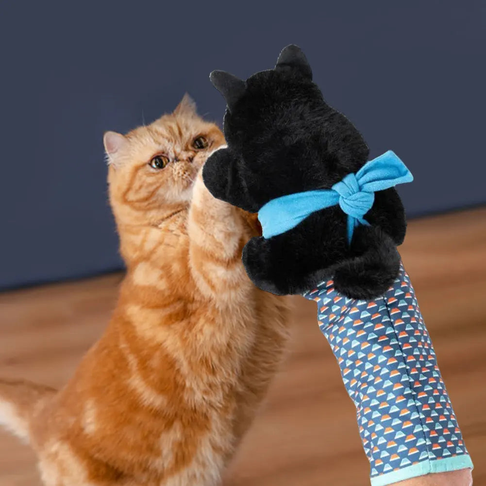 2/1pcs Cats Puppet Wrestler Wrestling Glove Interactive Play Cat Plush Animal Toy With Sturdy Padding Soft Plush for Games Cats